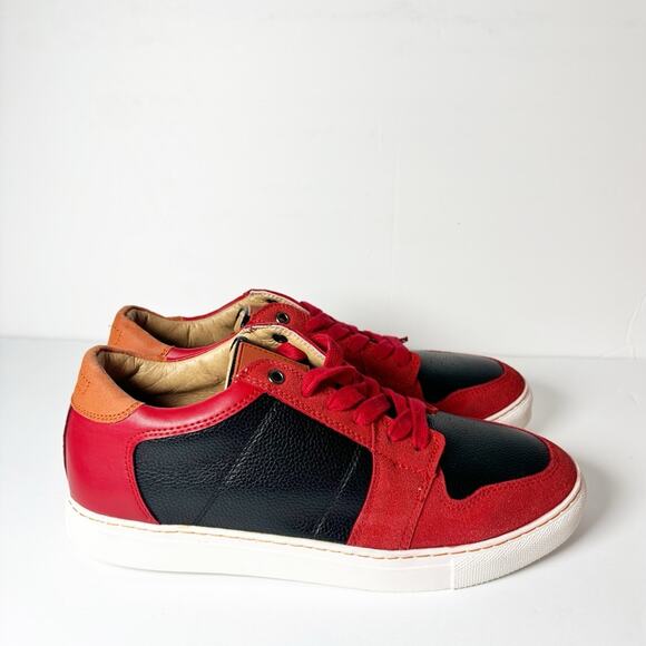 FRENCH CONNECTION SIMMON RED BLACK WHITE SNEAKER SIZE 9 NO BOX - Picture 4 of 5